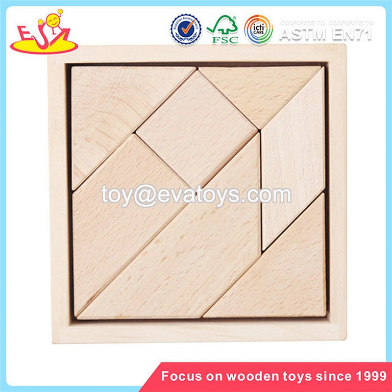 Wholesale interesting kids wooden tangram game customize children wooden tangram game W11D008
