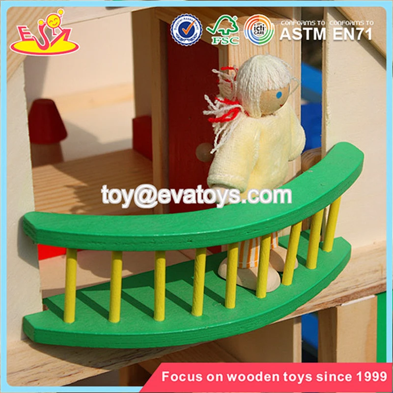 Wholesale new arrival wooden baby dollhouse toy popular baby wooden baby dollhouse W06A106