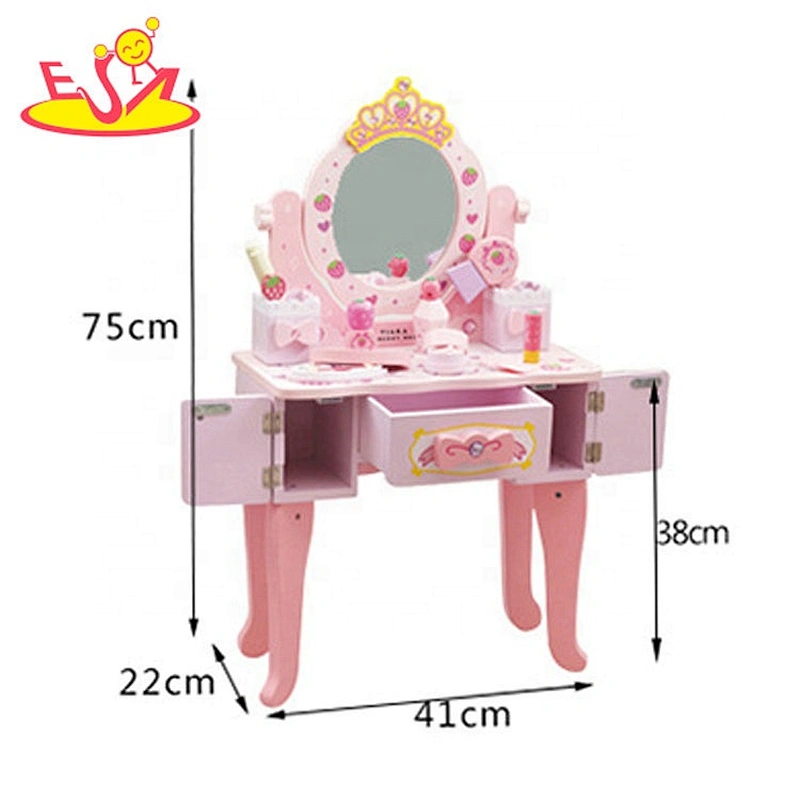 Top sale cute pink wooden kids vanity table with low price W08H121