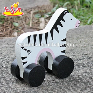 2018 New design wheels wooden zebra toys for kids best sale wooden zebra toys for kids fashion wooden toys for kids W04A316