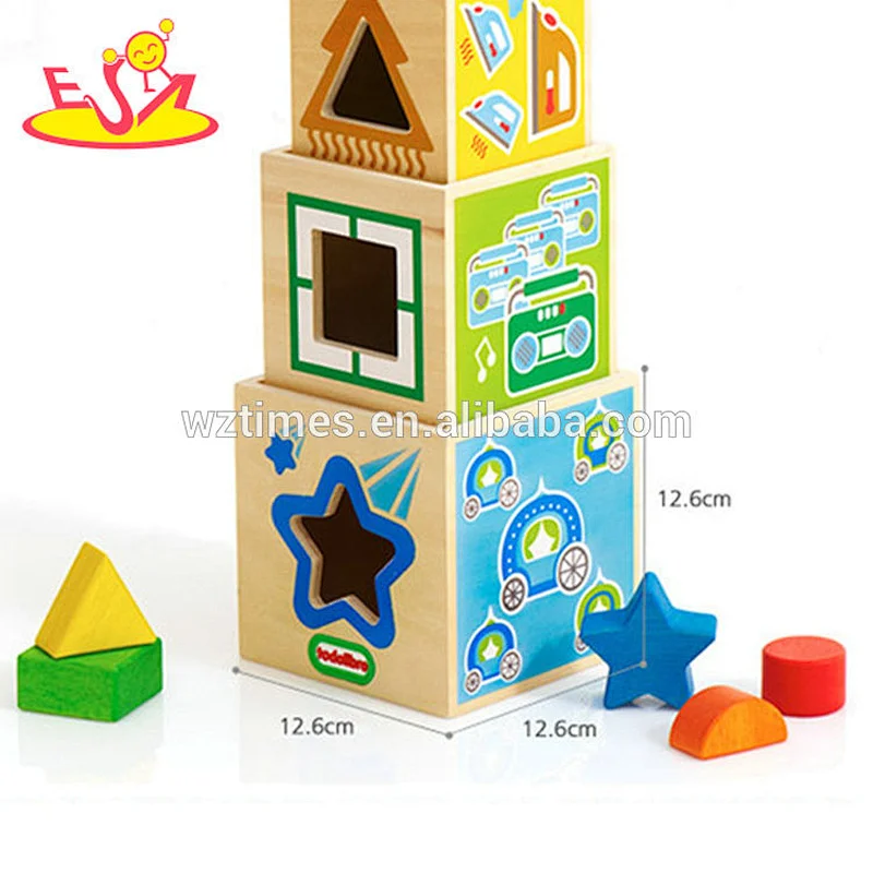 Juguete a juego con forma de madera geométrica cognitiva de diseño nuevo para niños W13D183