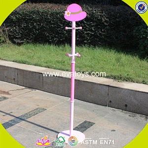 new multifunction wooden coat hanger pink creative wooden clothes hanger stand W09B004