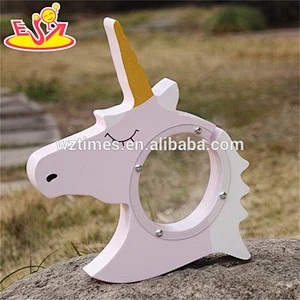 wholesale unicorn shape kids wooden money box with personalised W02A257