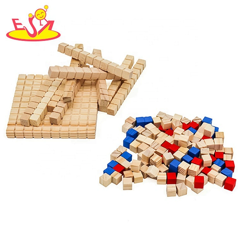 Wholesale wooden base 10 set building blocks toys for kids W12E030