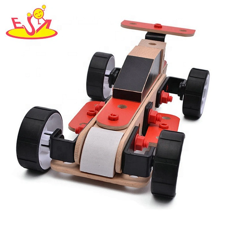 2019 New arrival assembly car set wooden diy toys for kids W03B083
