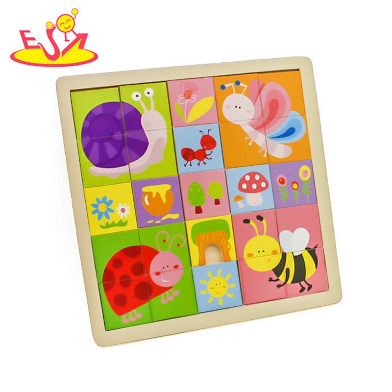 New design cartoon animal wooden jigsaw board for kids W14C257