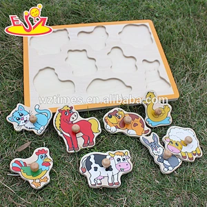 wholesale top fashion wooden animal puzzle intelligence wooden animal puzzle W14M088