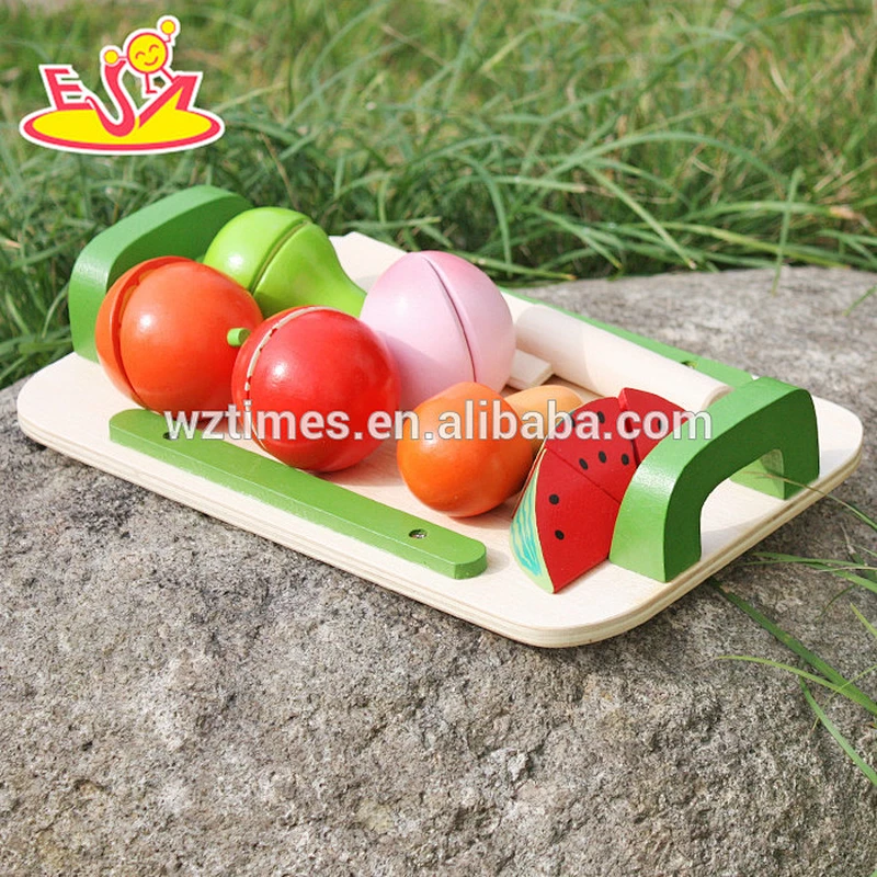 New design wooden fruit cut toy children wooden fruit cut toy for pretend W10B177