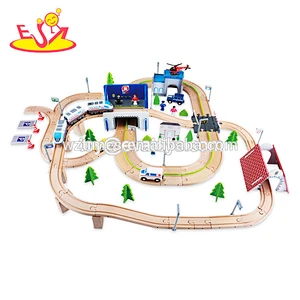 2018 Wholesale funny train tracks toys wooden train track assembly with high quality W04C145