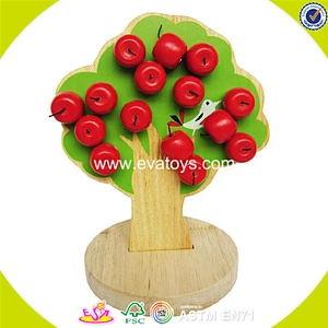 2018 wholesale apple tree wooden magnetic toy for kids W01A091