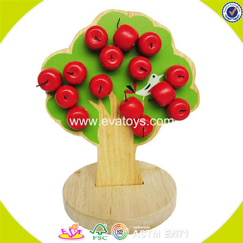 2018 wholesale apple tree wooden magnetic toy for kids W01A091