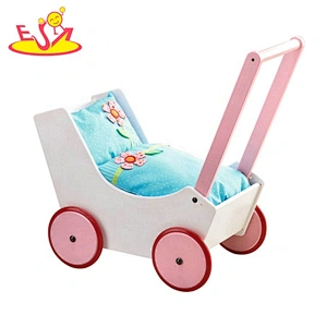 New design blue wooden toy doll stroller for children W16E137C
