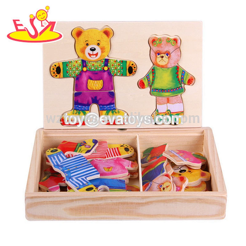 wholesale cheap colorful wooden 3d animal puzzles for children W14D066