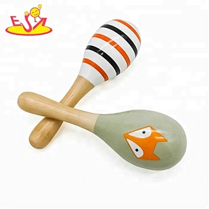 New design musical mini wooden toddler maracas for education W07I141