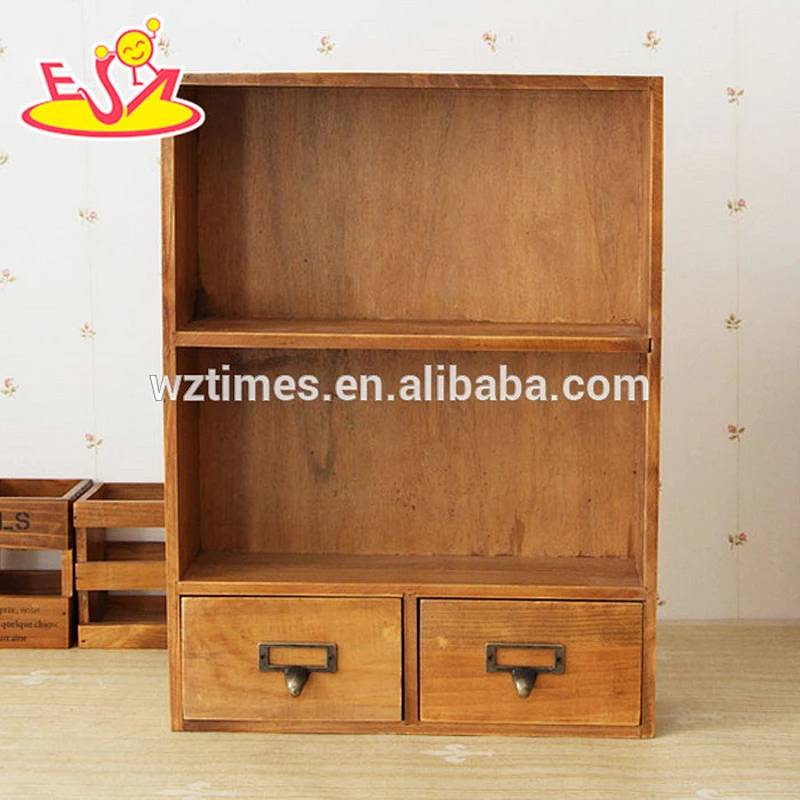 2018 Wholesale tabletop wooden storage shelves mini wooden storage shelves high quality wooden storage shelves W08C173