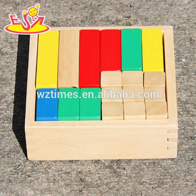 2018 New design 18 pieces educational kids wooden building toys with box W13A116