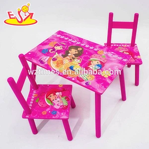 2018 Wholesale new wooden kids table and chairs cartoon wooden kids table and chairs cheap wooden kids table and chairs W08G197