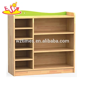 Wholesale nursery school wooden toy storage units best design cartoon wooden toy storage units for kindergarten W08C196