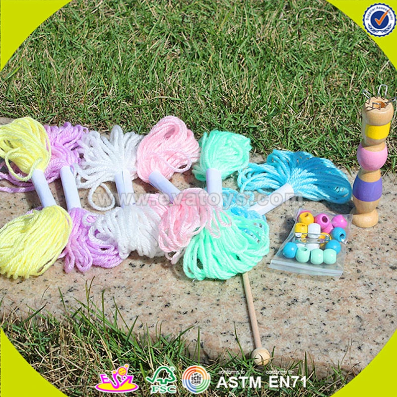 wholesale Kids Educational easy knit wool toy,DIY Knitting Wool Funny Soft toy, Novelty wool Wooden knit wool toy W11E042