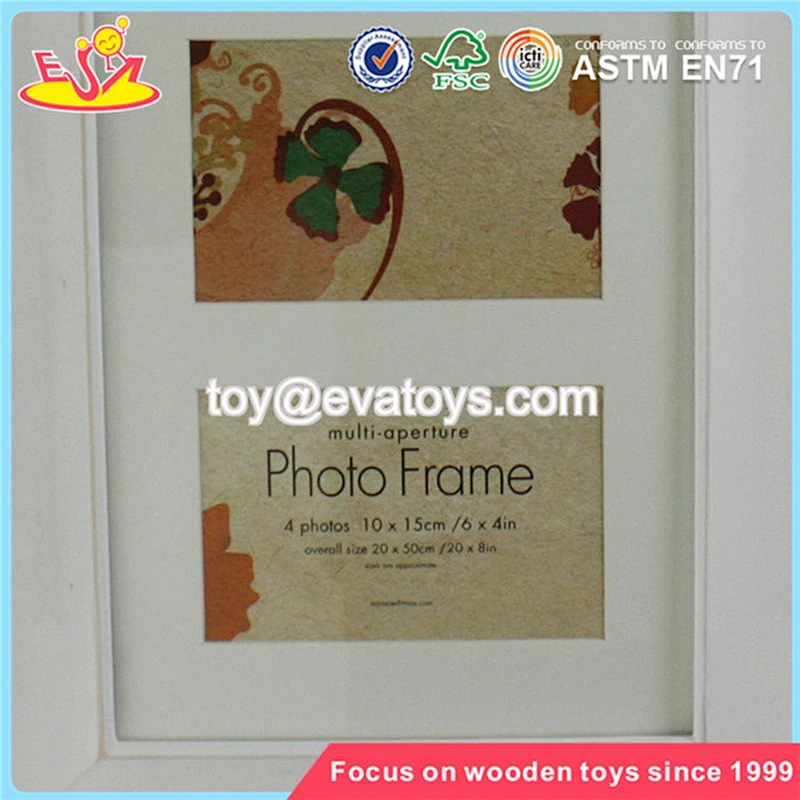 Wholesale brand new beautiful household white wooden hanging photo frame W09A028
