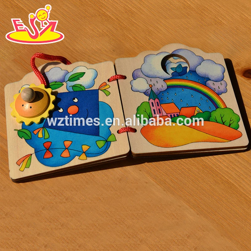 wholesale most popular colored wooden baby book for sale W12E009
