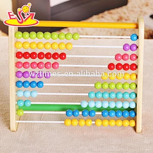 2018 Wholesale 100 pieces educational wooden kids toy abacus preschool wooden children toy abacus W12A026