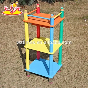 Wholesale top quality pencil style baby wooden 3 layer shelf with a drawer W08C059