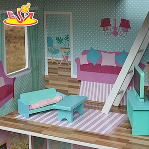 wholesale kids wooden dollhouse miniatures for pretend W06A044