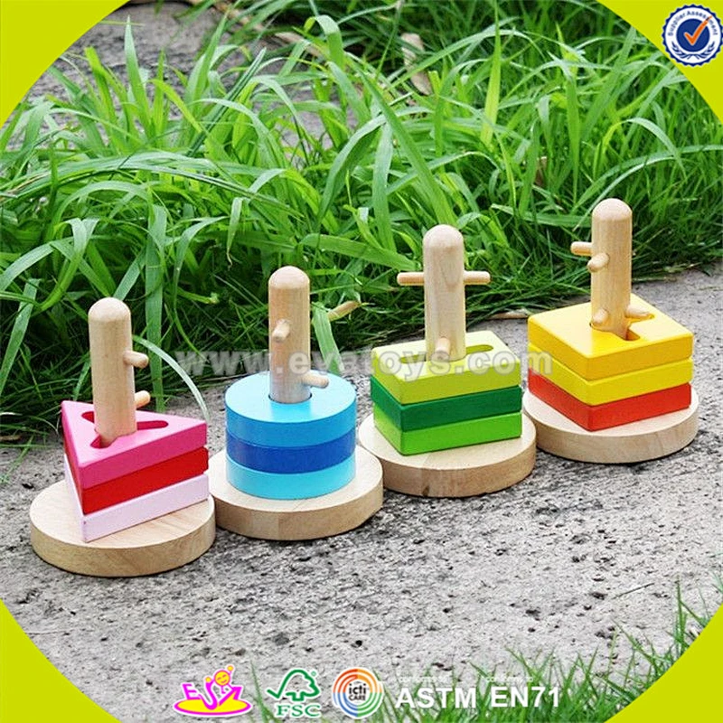 wholesale colorful wooden sort and stack toy intelligence wooden sort and stack toy W11C001