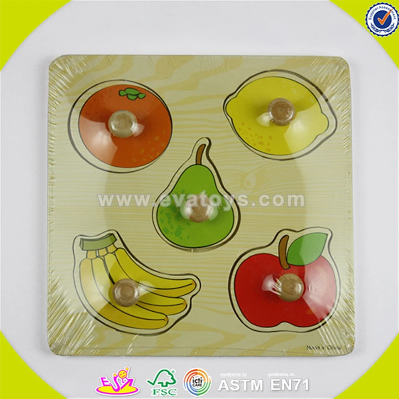 Wholesale top baby frog jigsaw toy educational wooden baby frog jigsaw toy best gift wooden kids puzzle W14A072