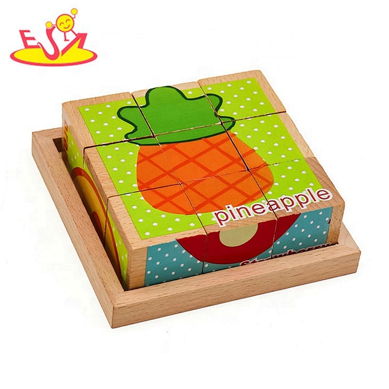 2019 New design preschool 3d wood block puzzle for children W14F058