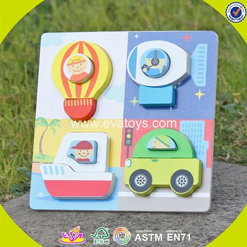 Wholesale cheap family title puzzle toy best gift baby wooden family title puzzle toy teaching aid jigsaw W14D009