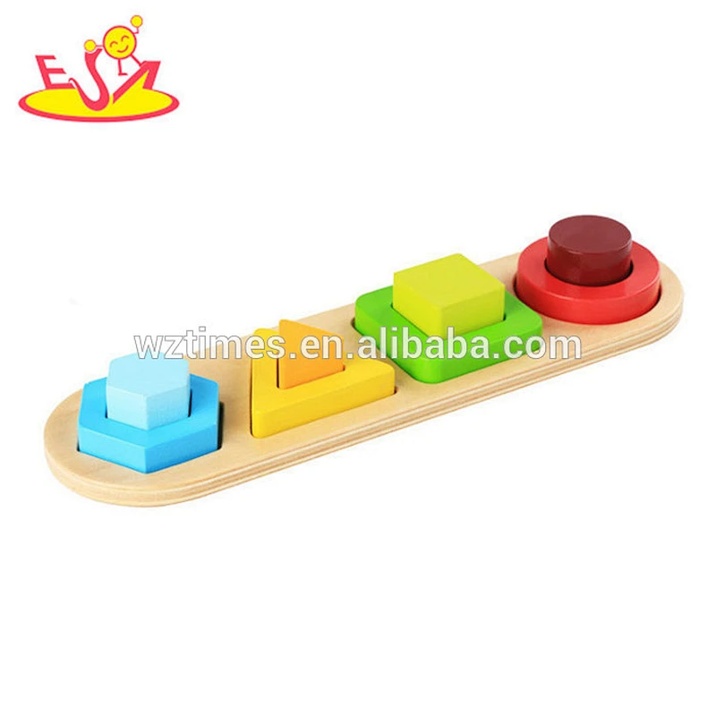 Wholesale educational toy wooden shape matching game for baby learning shapes and colors W13E074