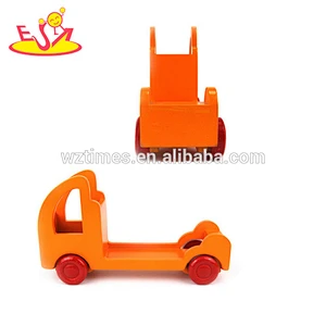 2018 Wholesale delivery wooden building blocks trucks toy for kids W04A336