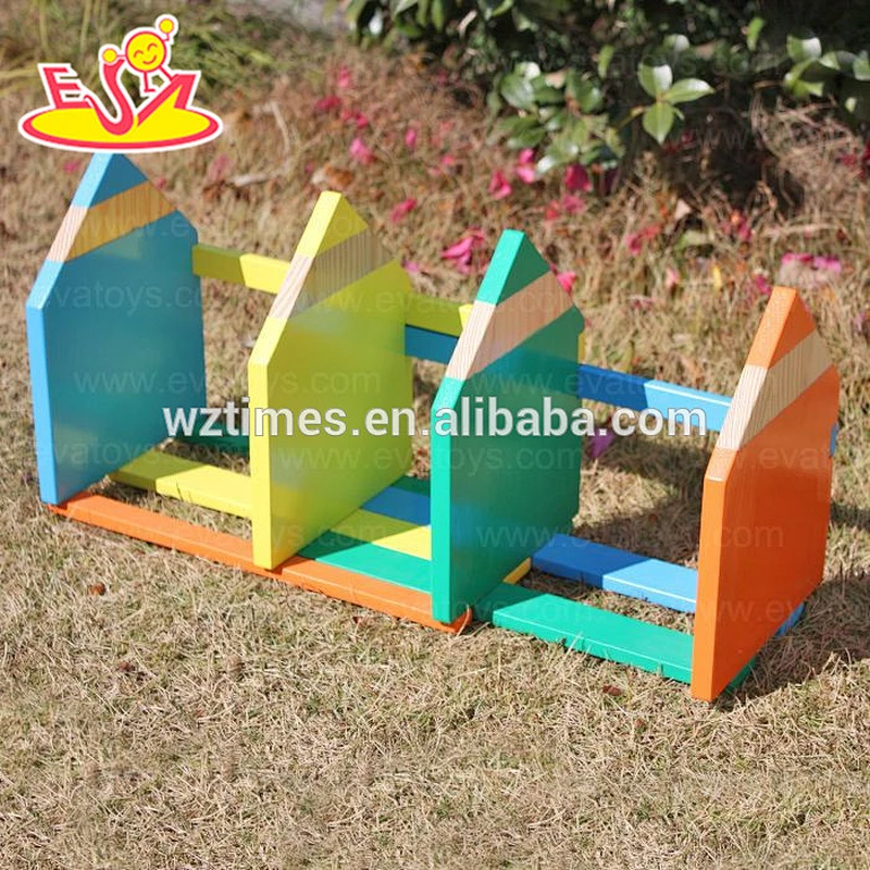 Wholesale convenient wooden adjustable book end used in children's books area W08D030