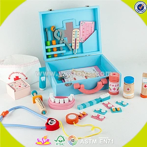 Top fashion educational kids wooden doctor toys for education W10D012