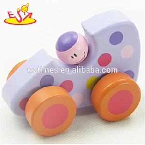 wholesale Hot promotional colorful wooden baby toy car Best sale top grade wooden mini toy car baby car toys W04A178A