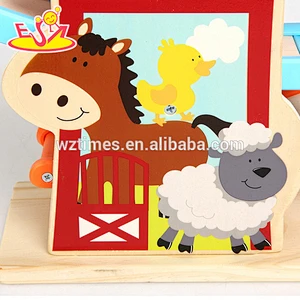 2018 wholesale cheap wooden marble runs toys for kids W04E026