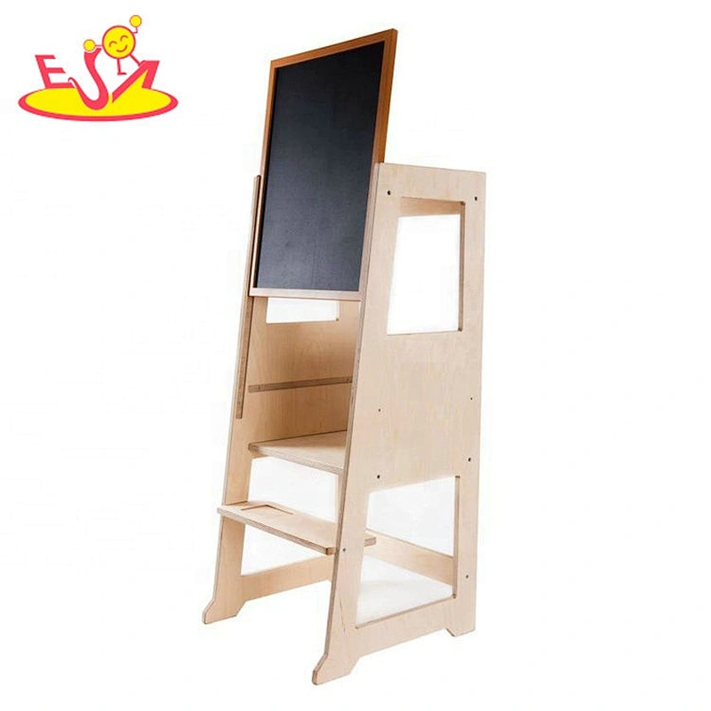 high quality safety white wooden 2 step ladder for kids W08G278B
