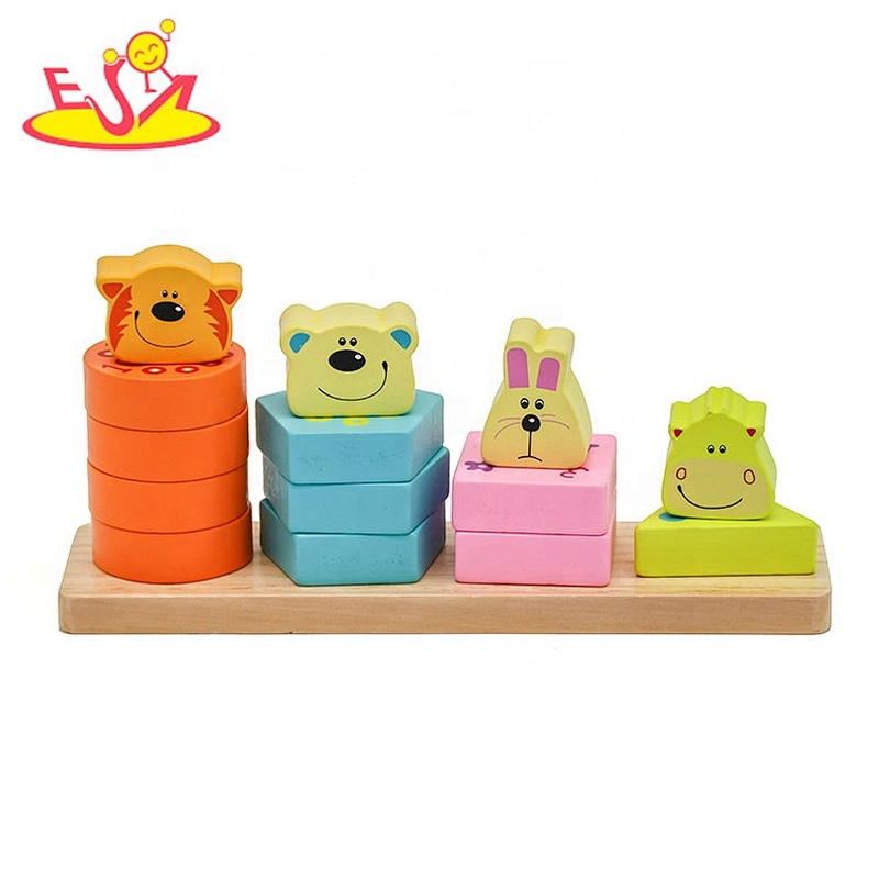 2019 New fashion geometric wooden shape sorter for baby stacking W13D226