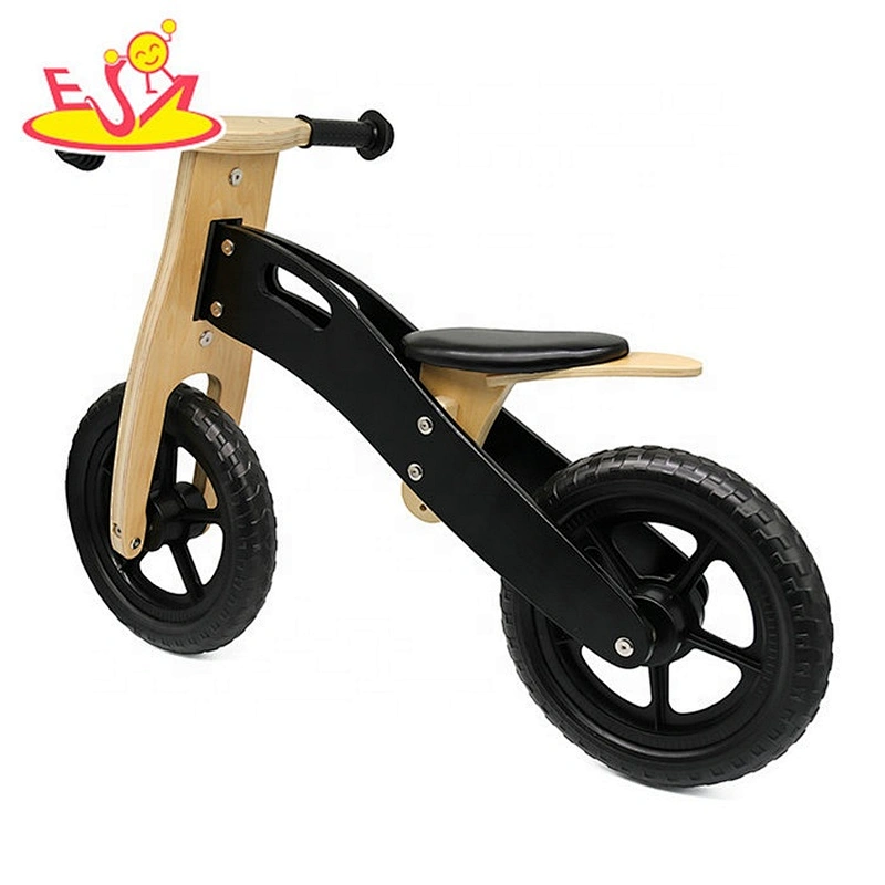New design black wooden small balance bike for kids W16C216
