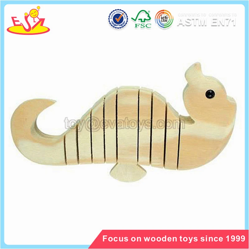 Wholesale high quality wooden animal shape painting kit toy for children W03A042
