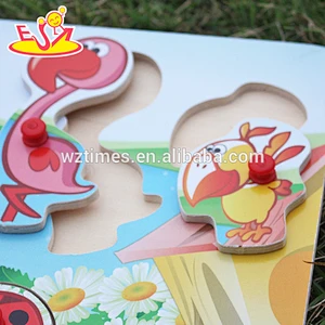 wholesale hottest sale wooden animal magnetic puzzle for children W14M092