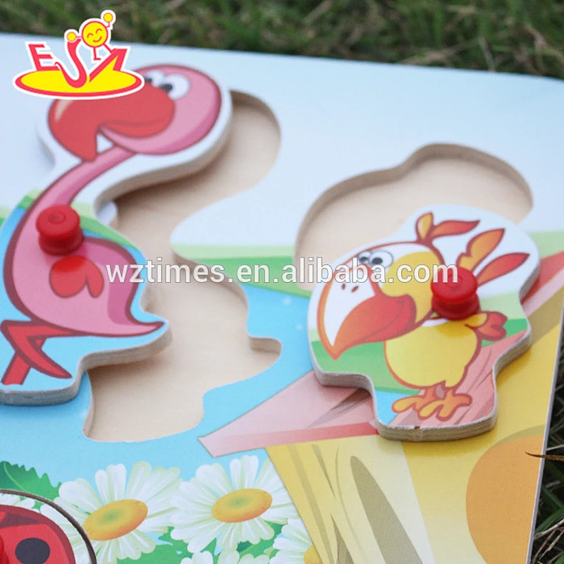 wholesale hottest sale wooden animal magnetic puzzle for children W14M092
