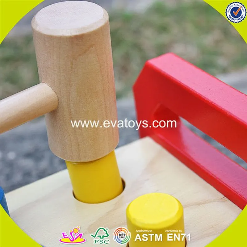 2018 wholesale baby wooden peg and hammer toy W11G036