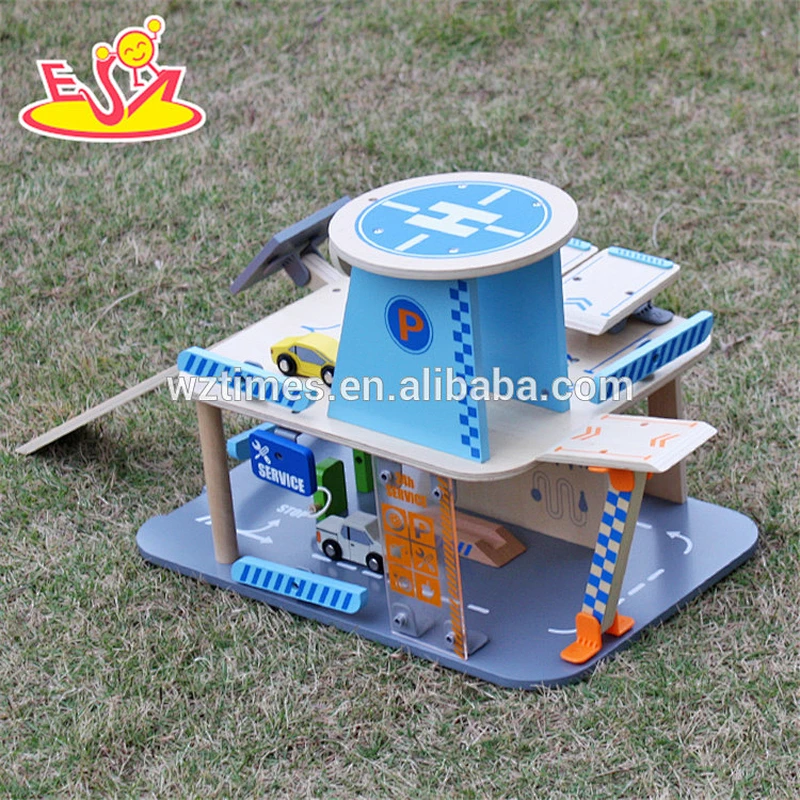2018 wholesale baby wooden toy parking garage new design kids wooden toy parking garage best children toy parking garage W04B048