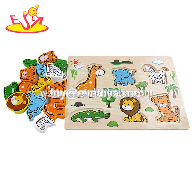 Wholesale hottest farm theme wooden shape puzzle toy for 1 years old baby W14D041