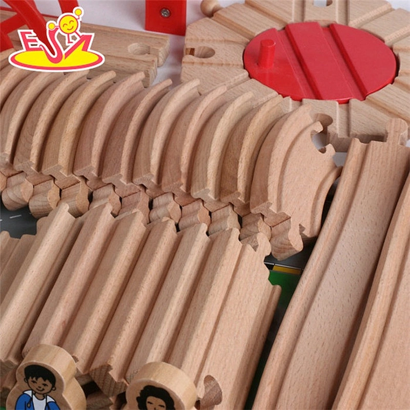 Promotion educational 100PC wooden train set for children W04C174