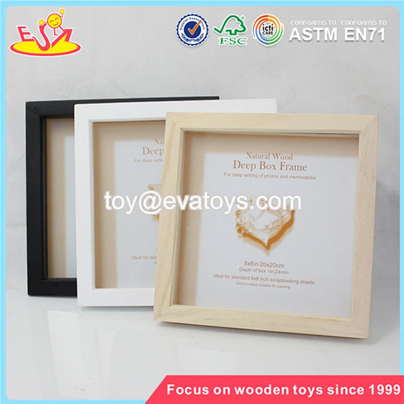 Wholesale customized wooden square photo frame for home decoration W09A021