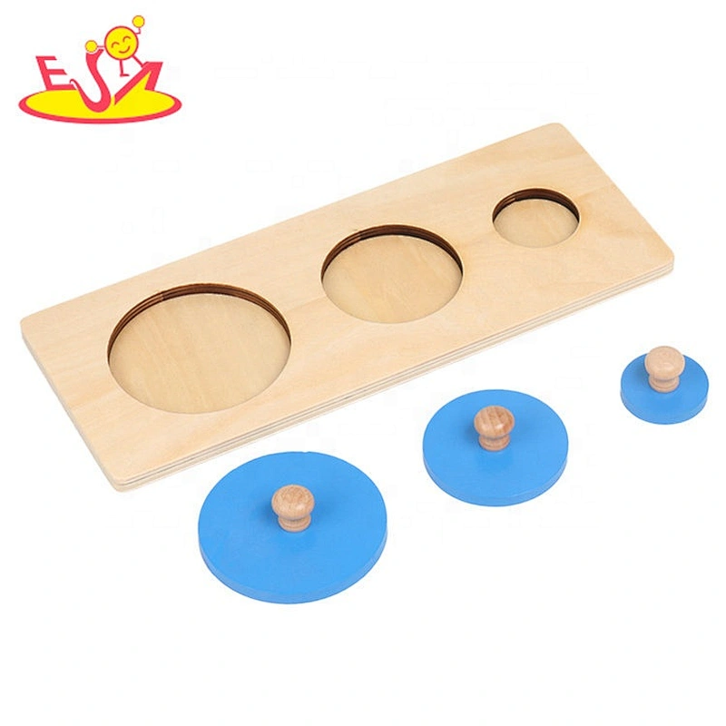 High quality 4 in 1 toddlers wooden montessori puzzle with knob W12F102